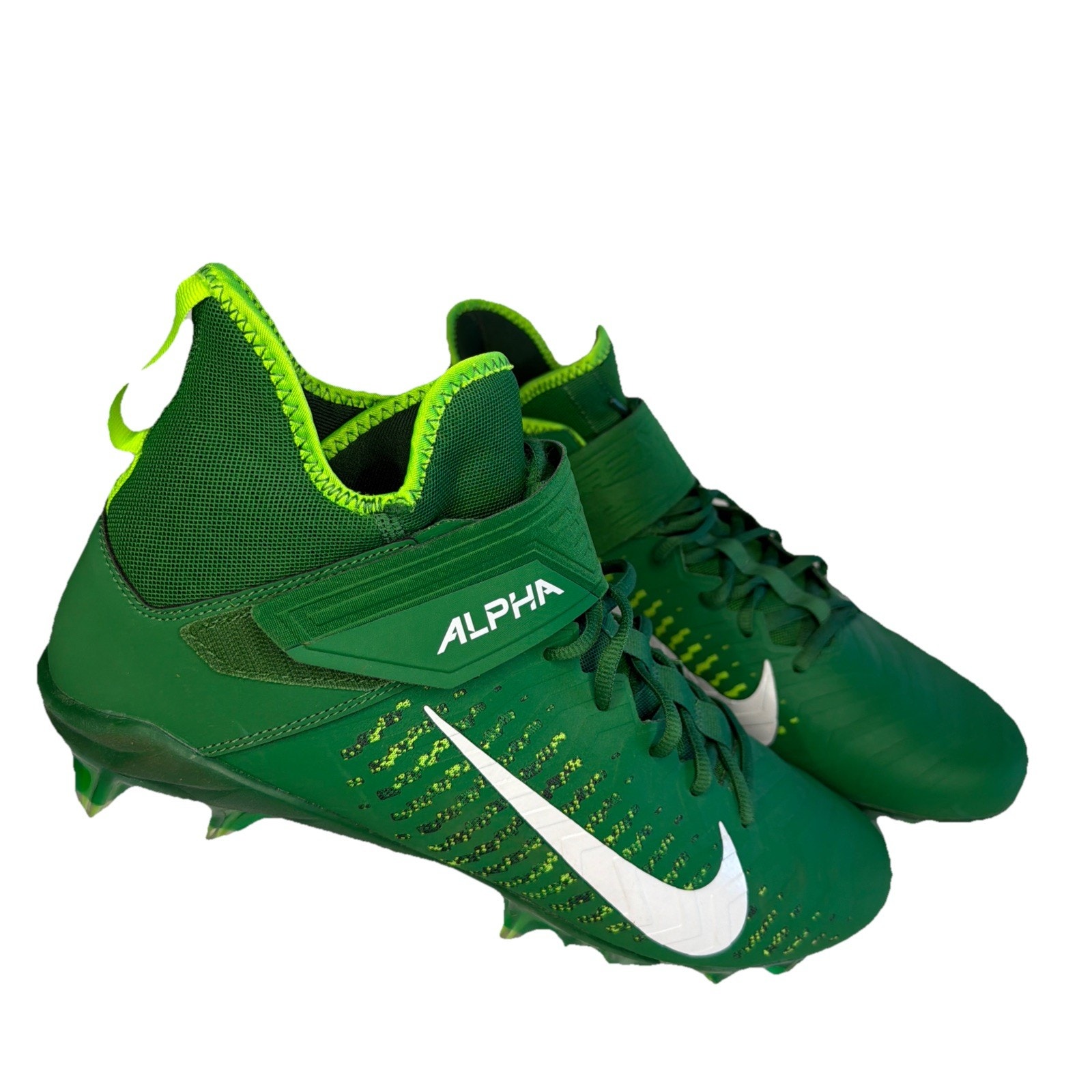 Nike Men’s Size 13 Alpha Menace Pro Ii 2 Mid Football Cleats Green Shoes